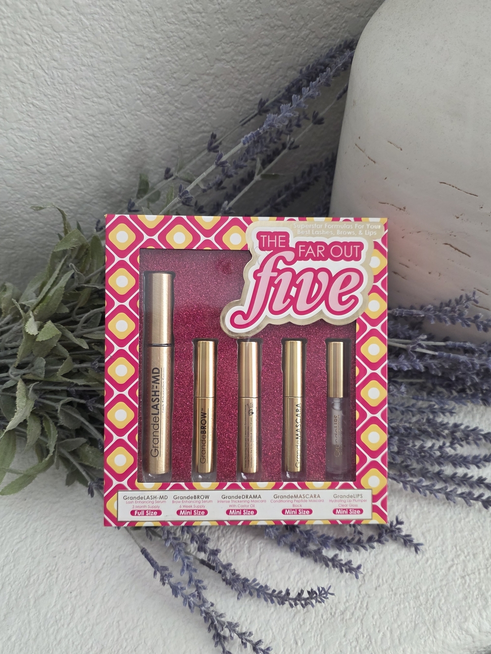 Grande Cosmetics The Far Out Five 5-Piece Lash Set Pink & Gold NWT